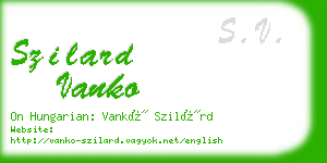 szilard vanko business card